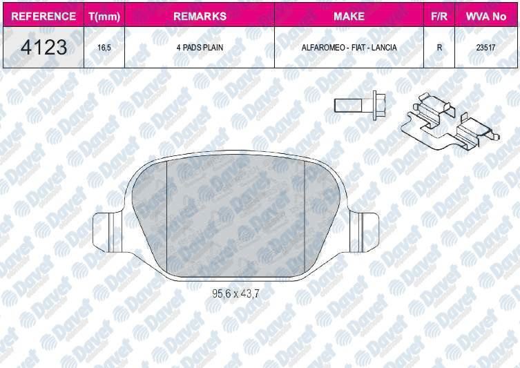 FERBE 67500 Fren Balatasi Arka Wva 23517 Fiat Linea 07->  Alfa Romeo 147 156 1.6 1.9jtd 2.0